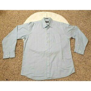 Allen Wickfield Men's Light Blue Casual Button-Up Long Sleeve Size L 17 34-35